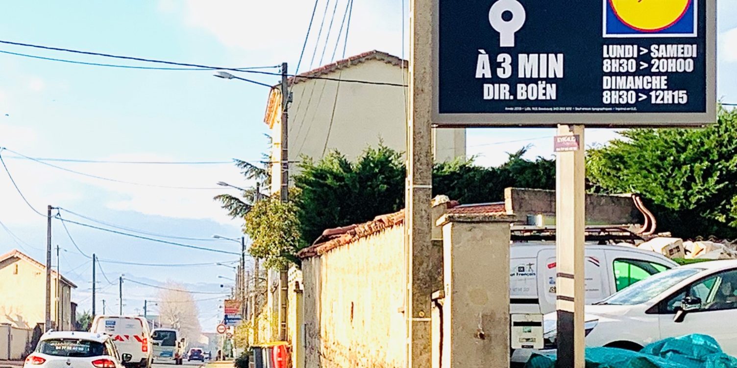 Panneau Lidl Montbrison avenue de saint-etienne